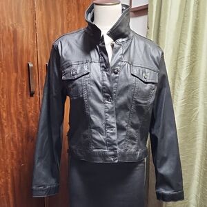 INC International Concepts Black Jean Jacket